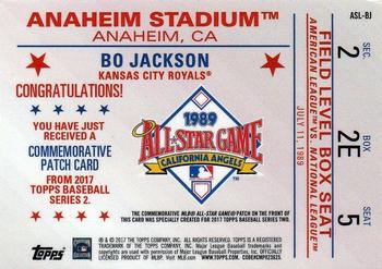 2017 Topps - MLB All-Star Game Commemorative Logo Patch #ASL-BJ Bo Jackson Back