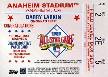 2017 Topps - MLB All-Star Game Commemorative Logo Patch #ASL-BL Barry Larkin Back