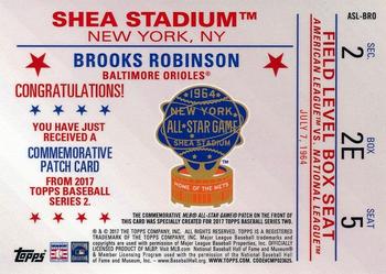 2017 Topps - MLB All-Star Game Commemorative Logo Patch #ASL-BRO Brooks Robinson Back