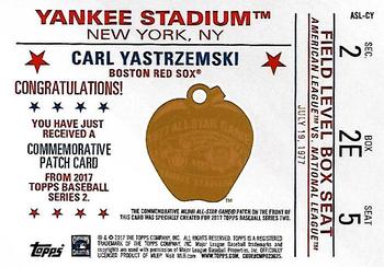 2017 Topps - MLB All-Star Game Commemorative Logo Patch #ASL-CY Carl Yastrzemski Back