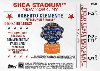 2017 Topps - MLB All-Star Game Commemorative Logo Patch #ASL-RC Roberto Clemente Back