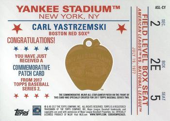 2017 Topps - MLB All-Star Game Commemorative Logo Patch Gold #ASL-CY Carl Yastrzemski Back