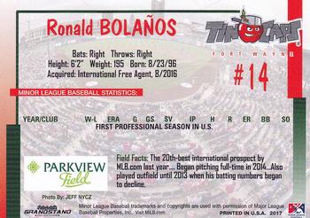 2017 Grandstand Fort Wayne TinCaps #NNO Ronald Bolanos Back