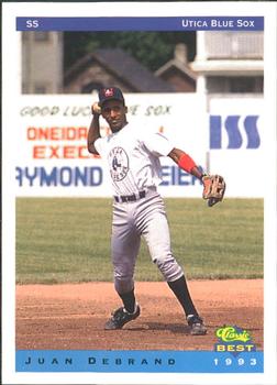 1993 Classic Best Utica Blue Sox #8 Juan DeBrand Front