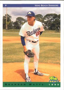 1993 Classic Best Vero Beach Dodgers #25 Brandon Watts Front