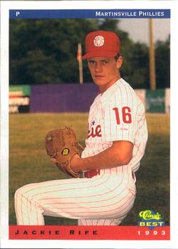 1993 Classic Best Martinsville Phillies #23 Jackie Rife Front