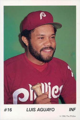1986 Tastykake Philadelphia Phillies #NNO Luis Aguayo Front