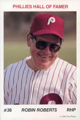 1986 Tastykake Philadelphia Phillies #NNO Robin Roberts Front