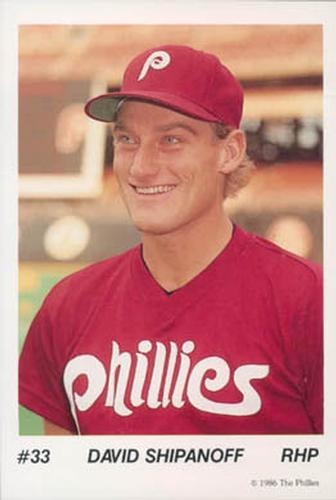 1986 Tastykake Philadelphia Phillies #NNO Dave Shipanoff Front