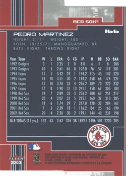 2003 Ultra - Gold Medallion #166 Pedro Martinez Back