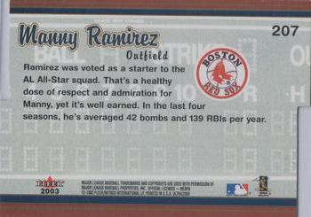 2003 Ultra - Gold Medallion #207 Manny Ramirez Back