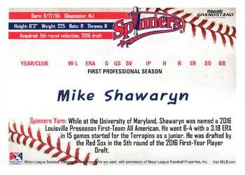 2016 Grandstand Lowell Spinners #NNO Mike Shawaryn Back