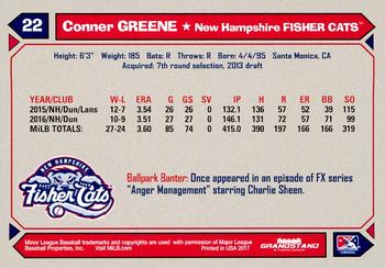 2017 Grandstand New Hampshire Fisher Cats #NNO Conner Greene Back