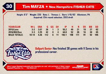 2017 Grandstand New Hampshire Fisher Cats #NNO Tim Mayza Back