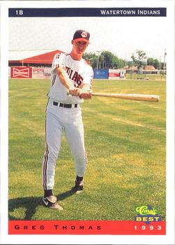 1993 Classic Best Watertown Indians #27 Greg Thomas Front