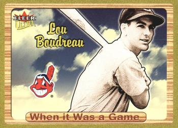 2003 Ultra - When It Was A Game #8WG Lou Boudreau Front