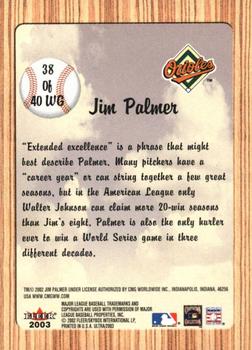 2003 Ultra - When It Was A Game #38WG Jim Palmer Back