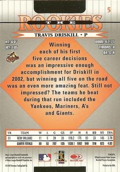 2002 Donruss The Rookies #5 Travis Driskill Back