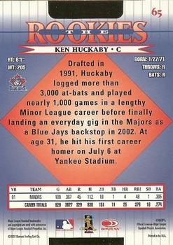 2002 Donruss The Rookies #65 Ken Huckaby Back