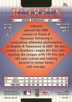 2002 Donruss The Rookies #85 Reed Johnson Back