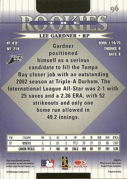 2002 Donruss The Rookies #96 Lee Gardner Back