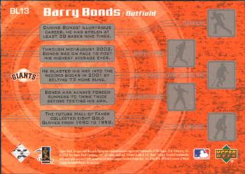 2003 Upper Deck - Big League Breakdown #BL13 Barry Bonds Back