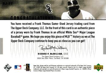 2003 Upper Deck - Game Swatches #RJ-FT Frank Thomas Back