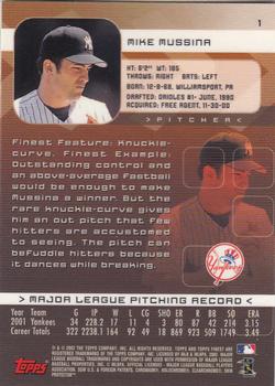 2002 Finest #1 Mike Mussina Back