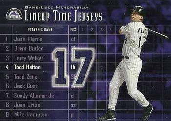 2003 Upper Deck - Lineup Time Jerseys #LT-TH Todd Helton Front