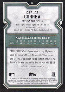 2017 Topps Museum Collection - Copper #12 Carlos Correa Back