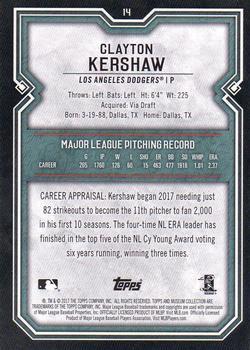 2017 Topps Museum Collection - Copper #14 Clayton Kershaw Back