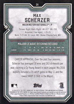 2017 Topps Museum Collection - Copper #31 Max Scherzer Back