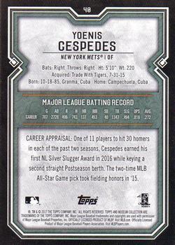 2017 Topps Museum Collection - Copper #40 Yoenis Cespedes Back