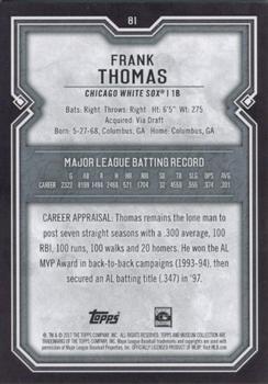 2017 Topps Museum Collection - Copper #81 Frank Thomas Back