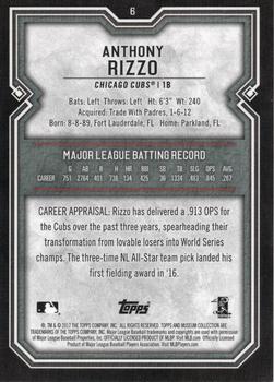 2017 Topps Museum Collection - Sapphire #6 Anthony Rizzo Back