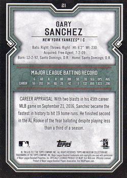 2017 Topps Museum Collection - Sapphire #21 Gary Sanchez Back