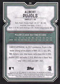 2017 Topps Museum Collection - Sapphire #39 Albert Pujols Back