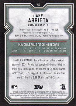 2017 Topps Museum Collection - Sapphire #42 Jake Arrieta Back