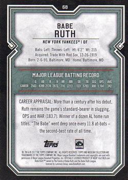2017 Topps Museum Collection - Sapphire #68 Babe Ruth Back