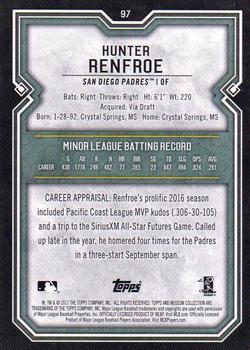 2017 Topps Museum Collection - Sapphire #97 Hunter Renfroe Back