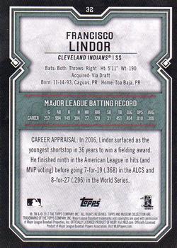 2017 Topps Museum Collection - Amethyst #32 Francisco Lindor Back
