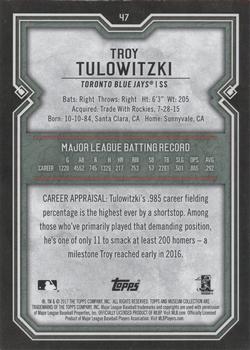 2017 Topps Museum Collection - Amethyst #47 Troy Tulowitzki Back