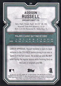 2017 Topps Museum Collection - Emerald #34 Addison Russell Back