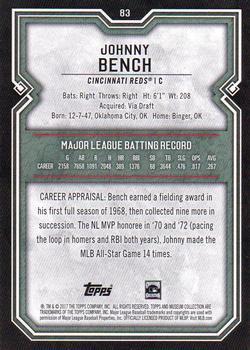 2017 Topps Museum Collection - Emerald #83 Johnny Bench Back