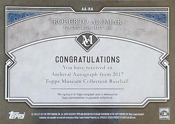 2017 Topps Museum Collection - Archival Autographs Gold #AA-RA Roberto Alomar Back