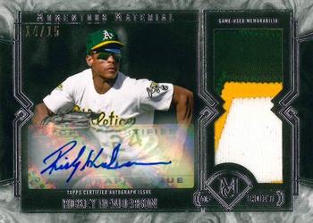 2017 Topps Museum Collection - Momentous Material Jumbo Patch Autographs #JPA-RH Rickey Henderson Front