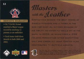 2003 Upper Deck - Masters with the Leather #L1 Darin Erstad Back
