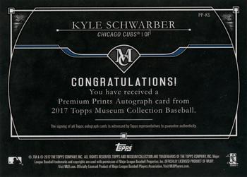 2017 Topps Museum Collection - Premium Prints Autographs #PP-KS Kyle Schwarber Back
