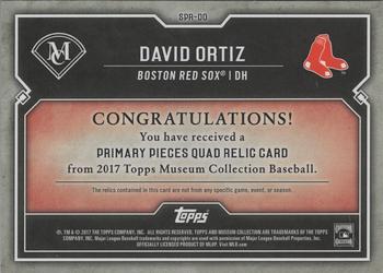 2017 Topps Museum Collection - Primary Pieces Quad Relics (Single-Player) #SPR-DO David Ortiz Back