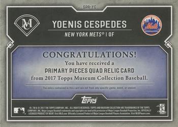 2017 Topps Museum Collection - Primary Pieces Quad Relics (Single-Player) #SPR-YC Yoenis Cespedes Back
